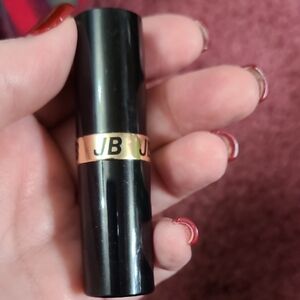 JB Black Lipstick Tube with Rose Gold Accent - Deep Red Shade